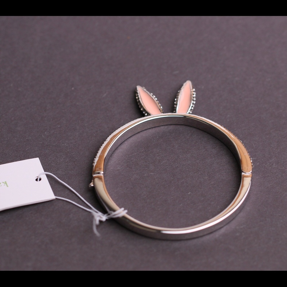 Kate Spade Make Magic Happen Rabbit Ears Hinged Bracelet NWT Rare Pave Beauty - Picture 4 of 10